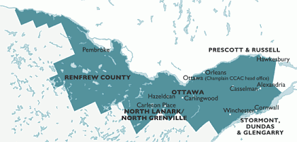 Champlain region map